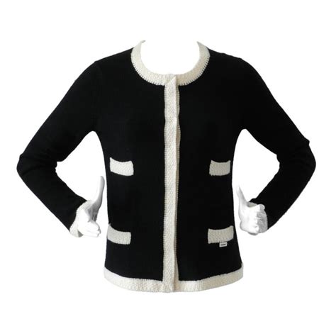 chanel black cashmere cardigan|chanel cardigan pullover.